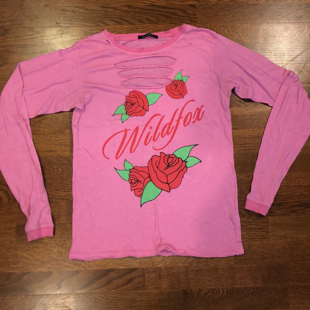 Wildfox pink long sleeve shirt